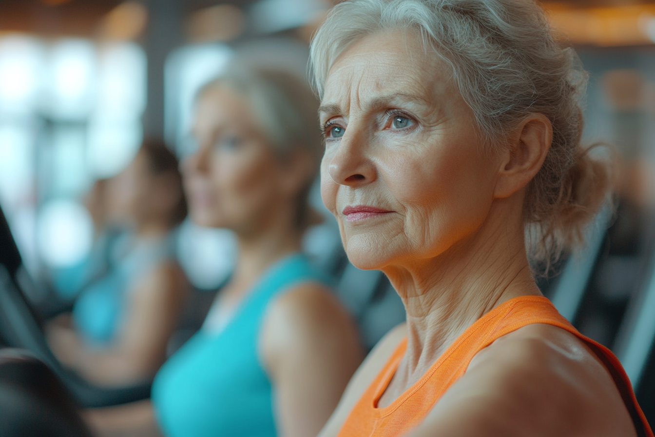 Група старших людей на тренуванні